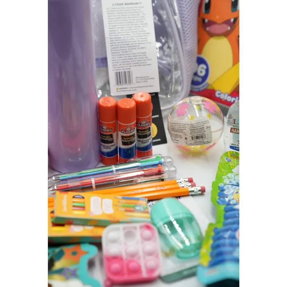 Clear‎ Purple Backpack Bundle - Supplies Crayola Pokemon Dough 25+ Items Bundle